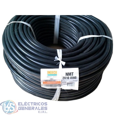 CONDUCTOR ELECTRICO VULCANIZADO 500V NMT 2X10 AWG INDECO