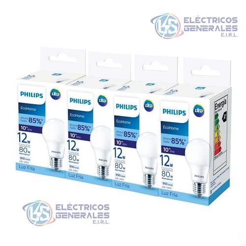 LAMPARA LED BULB CLASICA 12W 6500K LUZ BLANCA PHILIPS