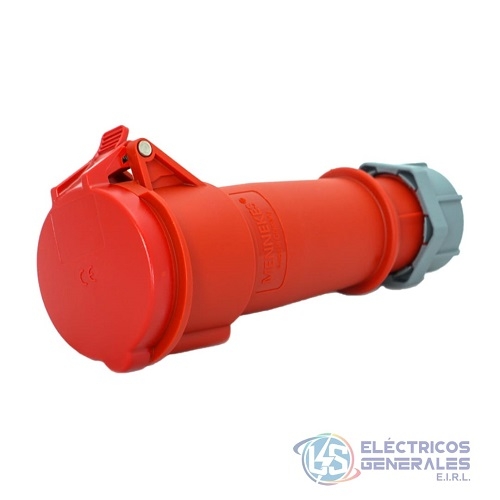 TOMACORRIENTE AEREO 32A 3P+T 415V ROJO 6H IP44 MENNEKES
