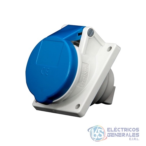 TOMACORRIENTE EMPOTRABLE 16A 2P+T 250V AZUL 6H IP44 MENNEKES