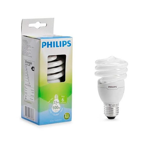 FOCO AHORRADOR ESPIRAL ECO TWISTER 23W E27 LUZ BLANCA PHILIPS